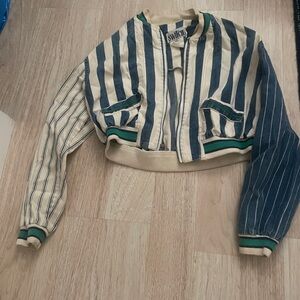 American Vintage Striped Jacket - Blue and Cream